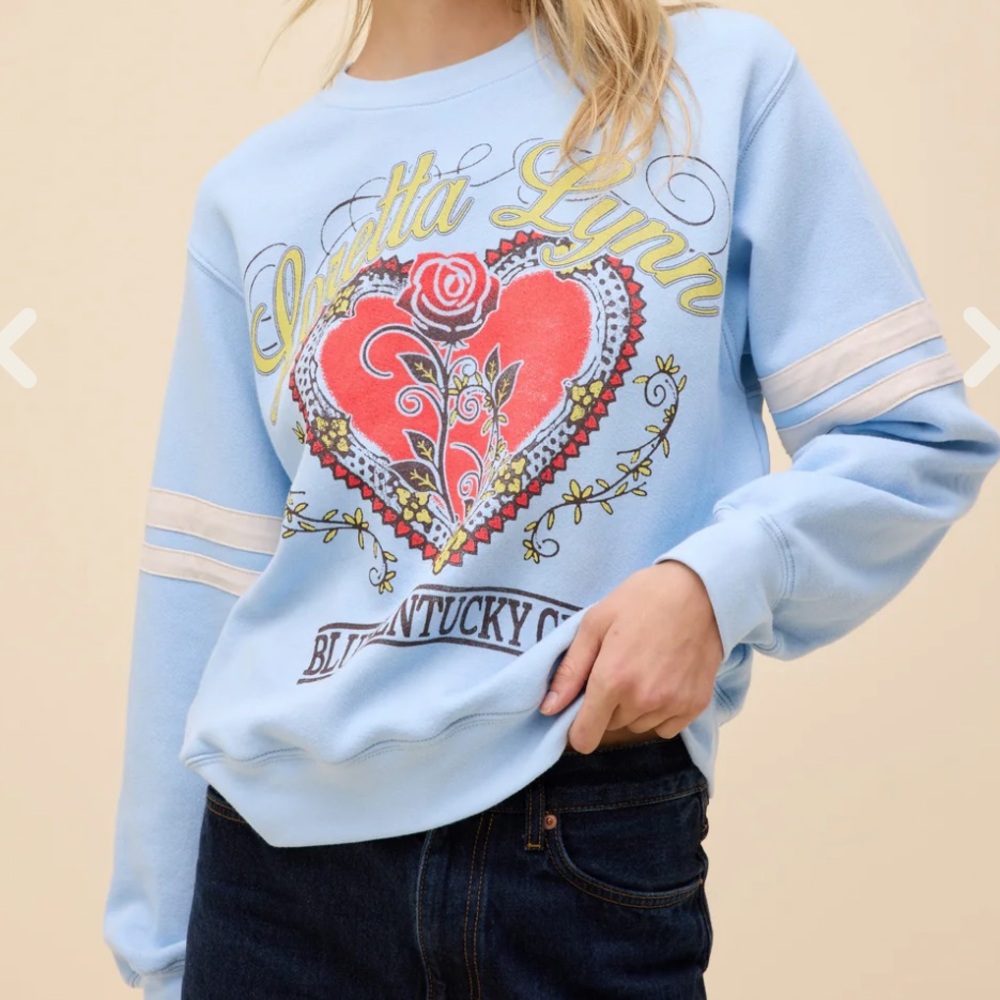 Daydreamer Light Blue Graphic Heart Sweatshirt